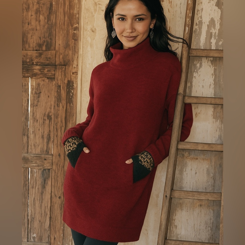 Peruvian Connection Balie Tunic Alpaca Blend Sweater Size Small